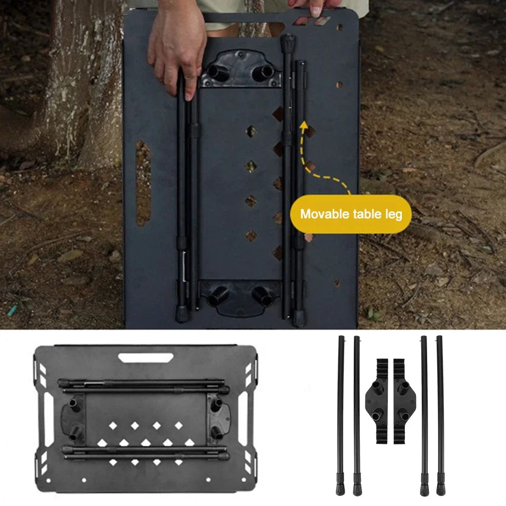 Folding Workbench Legs Metal Foldable Furniture Legs Adjustable Height Coffee Table Legs DIY Camping Equipment Outdoor Travel