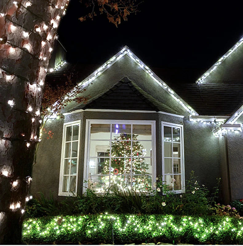 50M 100M Large Solar Panel LED Solar String Lights Fairy Garland Lights Outdoor Backyard Garden Holiday Christmas Party Decor