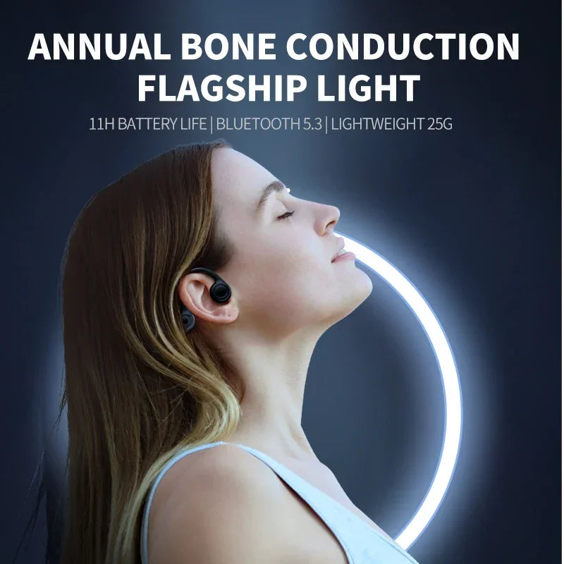 Bluetooth 5.3 Bone Conduction Earphones Sports Wireless Headphones Ear Hook Waterproof Headset For Driving Running New Design