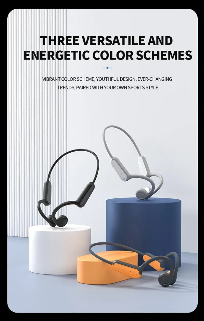 Bluetooth 5.3 Bone Conduction Earphones Sports Wireless Headphones Ear Hook Waterproof Headset For Driving Running New Design