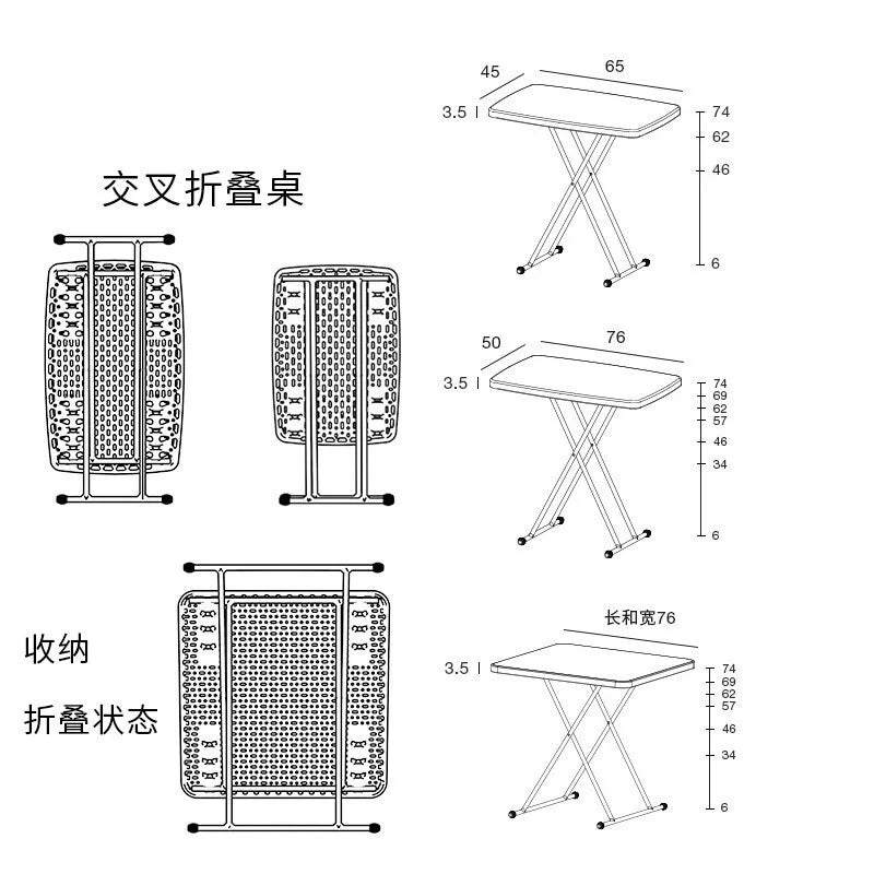 Outdoor Folding Table Night Camping Picnic Party Office Foldable Plastic Computer Table Household Dining Table Children's Desk