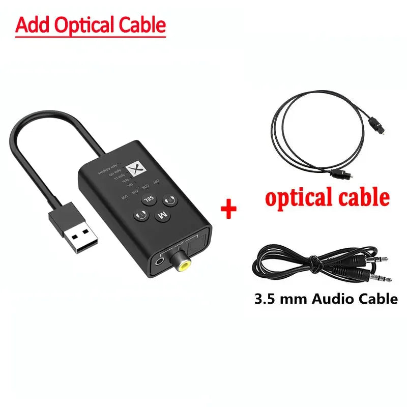 Bluetooth 5.2 Transmitter APTX HD LL Low Latency Adaptive USB Wireless Audio Adapter Optical Coaxical AUX For PS4 Notebook PC TV