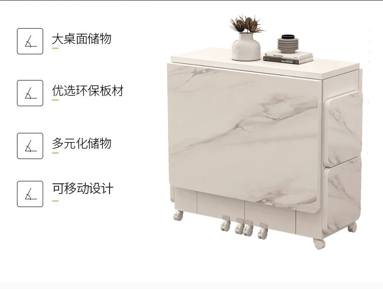 Folding White Dining Table Multifunction Family Waterproof Space Saving Dining Table Design Simple Mesas De Jantar Furnitures