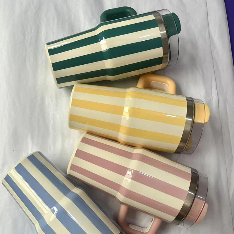 20Oz 580Ml Thermal Water Bottle Handle Straw Drinkware Hot Cold Stainless Steel Thermo Portable Car Coffee Cups Thermal Mug Gift
