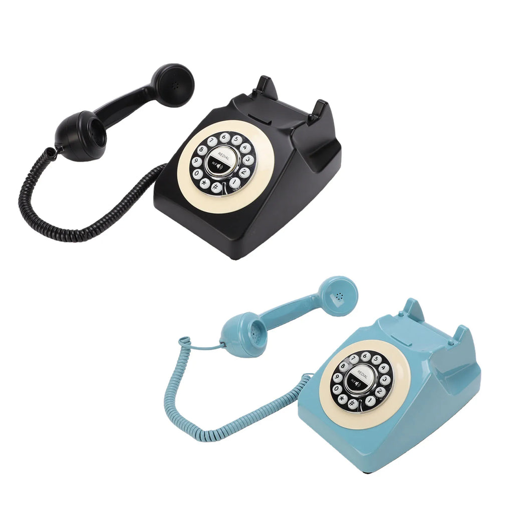 Bluetooth Retro Telephone with Handset Wireless Landline Phone for Home Support Hands Free Call and Music Playback USB Charging