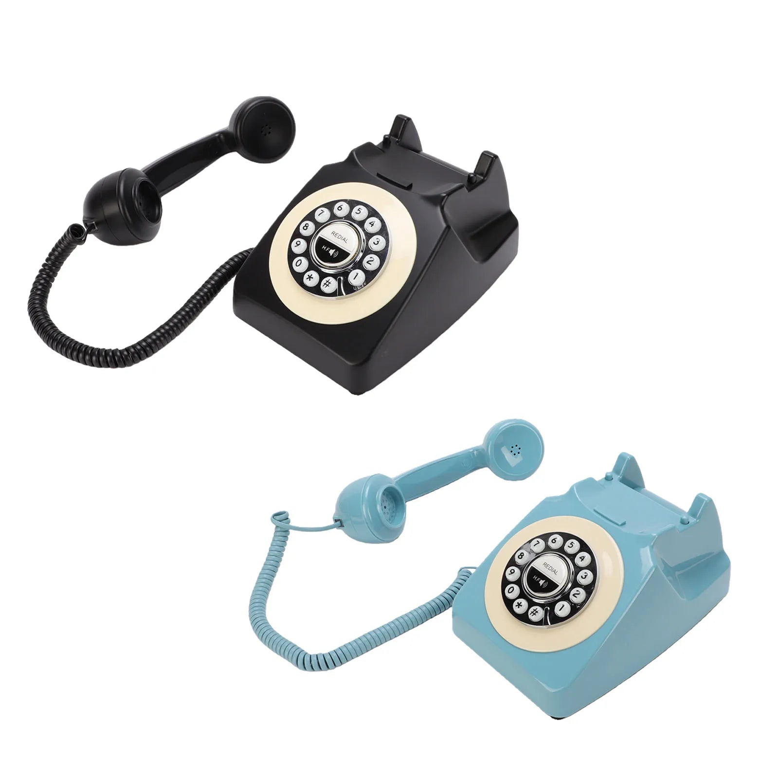 Bluetooth Retro Telephone with Handset Wireless Landline Phone for Home Support Hands Free Call and Music Playback USB Charging