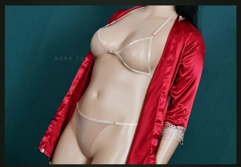 Sexy Women Bra Set Ultra-Thin Invisible Transparent Women's Lingerie Bra Panties Set Adjustable