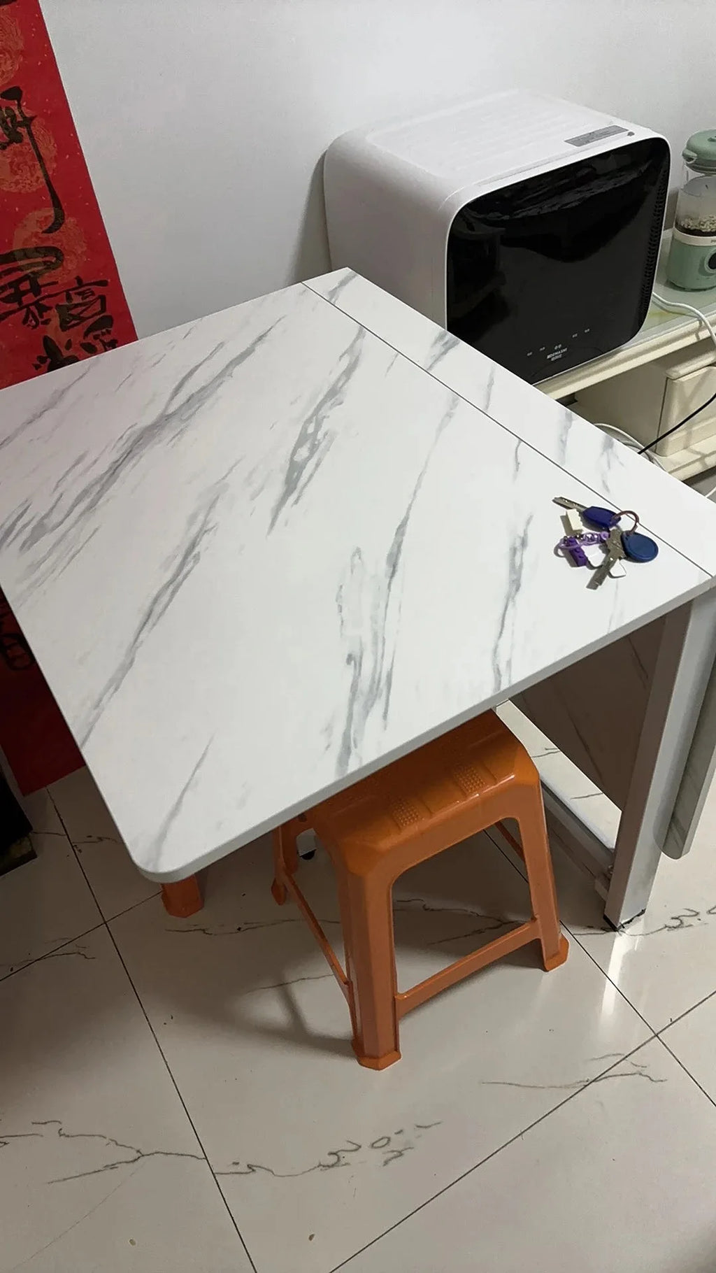 Foldable Rectangular Dining Table 100/120/140 Cm for Small Space Home And Restaurant Furniture Compact Meal Folding Table