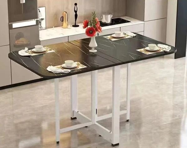 Foldable Rectangular Dining Table 100/120/140 Cm for Small Space Home And Restaurant Furniture Compact Meal Folding Table