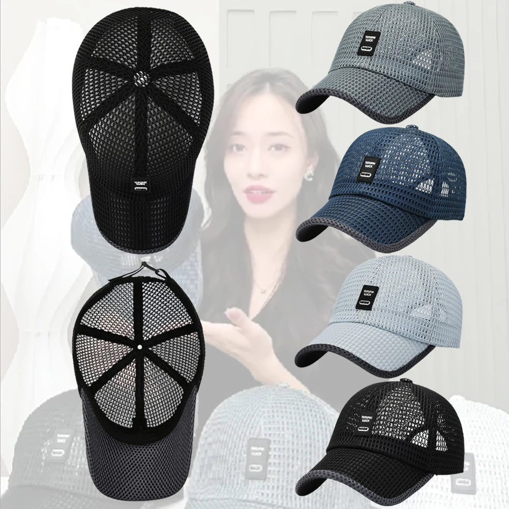 Summer Men's Hats Summer Hat Men's Sun Hat Outdoor Quick-drying Mesh Cap Breathable Duck Tongue Cap Large Brim Baseball Cap