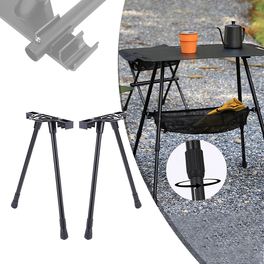 Folding Camping Table Legs Metal Foldable Furniture Legs Adjustable Height Desk Legs DIY Camping Equipment Outdoor Travel