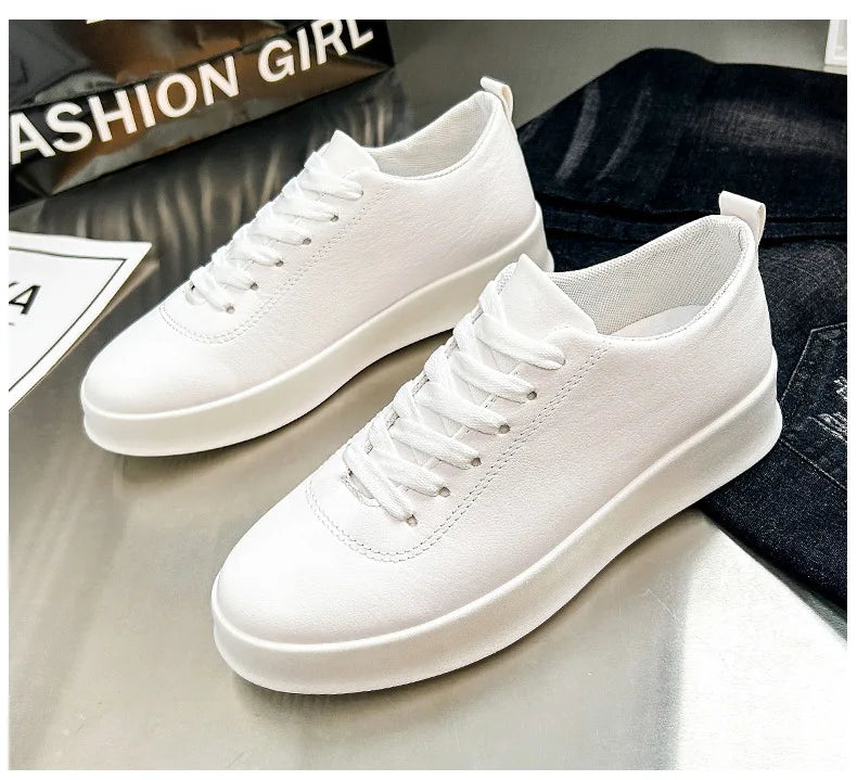 Men's Shoes Spring/Autumn Casual Sports Shoe Lace Up Man Shoe White Sneakers Shoes for Men