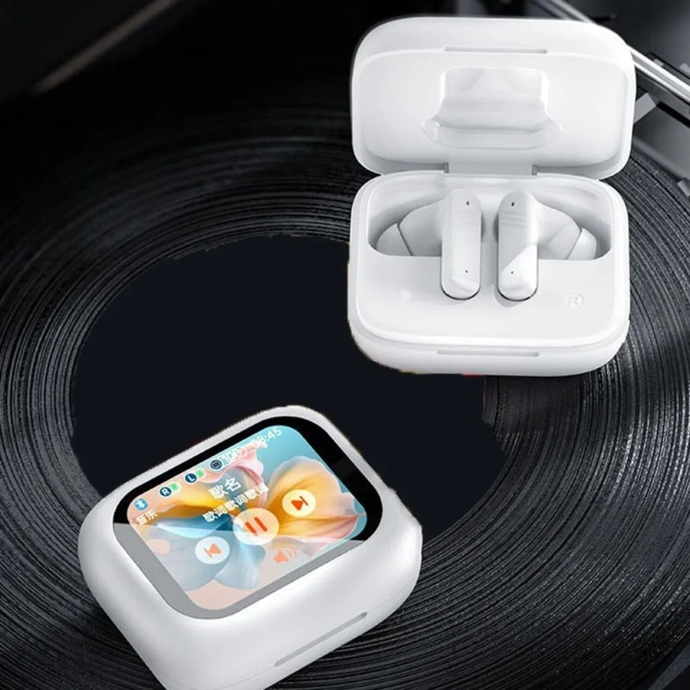Bluetooth 5.4 Full Touch Screen Headphones Smart LCD in Ear Wireless in-Ear Earbuds Long Battery HD Call ANC Bluetooth Earphones