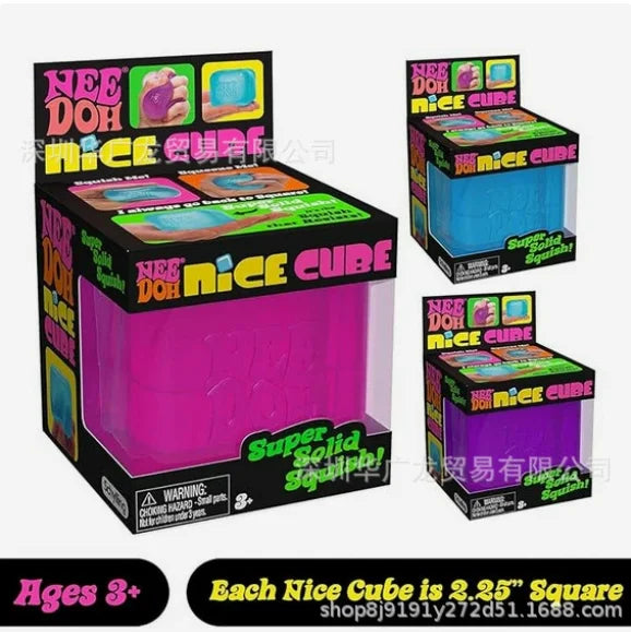 Needoh Nice Cube Sensory Stress Reliever Fidget Tool for Anxiety & Focus Desk Sensory Cube for Adults & Kids