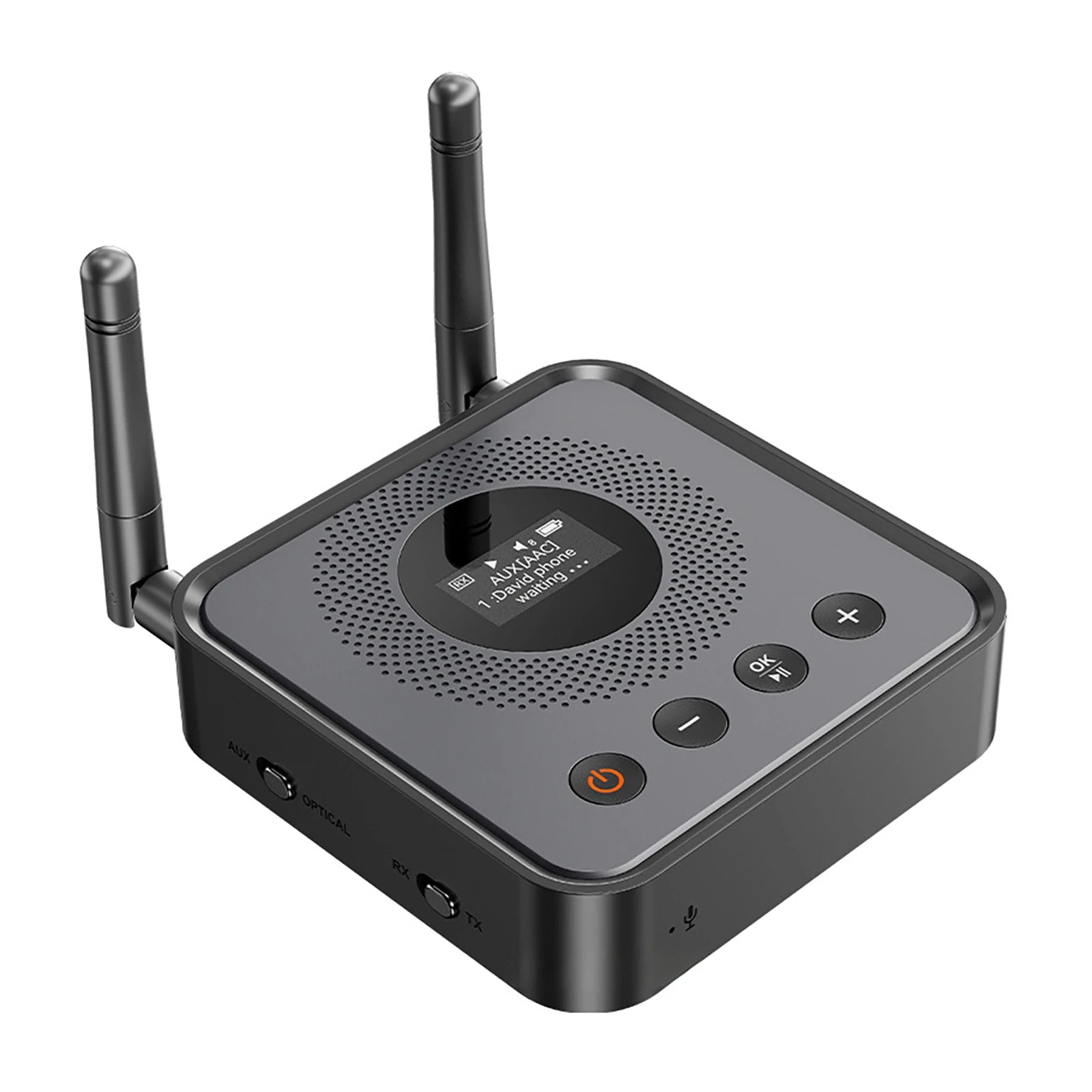 Bluetooth 6.0/5.2 Audio Receiver Transmitter with OLCD Digital Display USB Flash Drive & Wireless Music Playback Optical Output