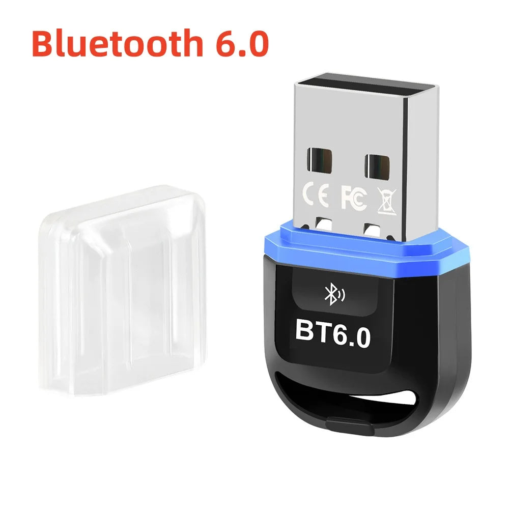 USB Bluetooth 6.0 Adapter Bluetooth5.4 Transmitter Receiver for Wireless Keyboard Mouse Audio Wireless USB Adapter for PC Laptop