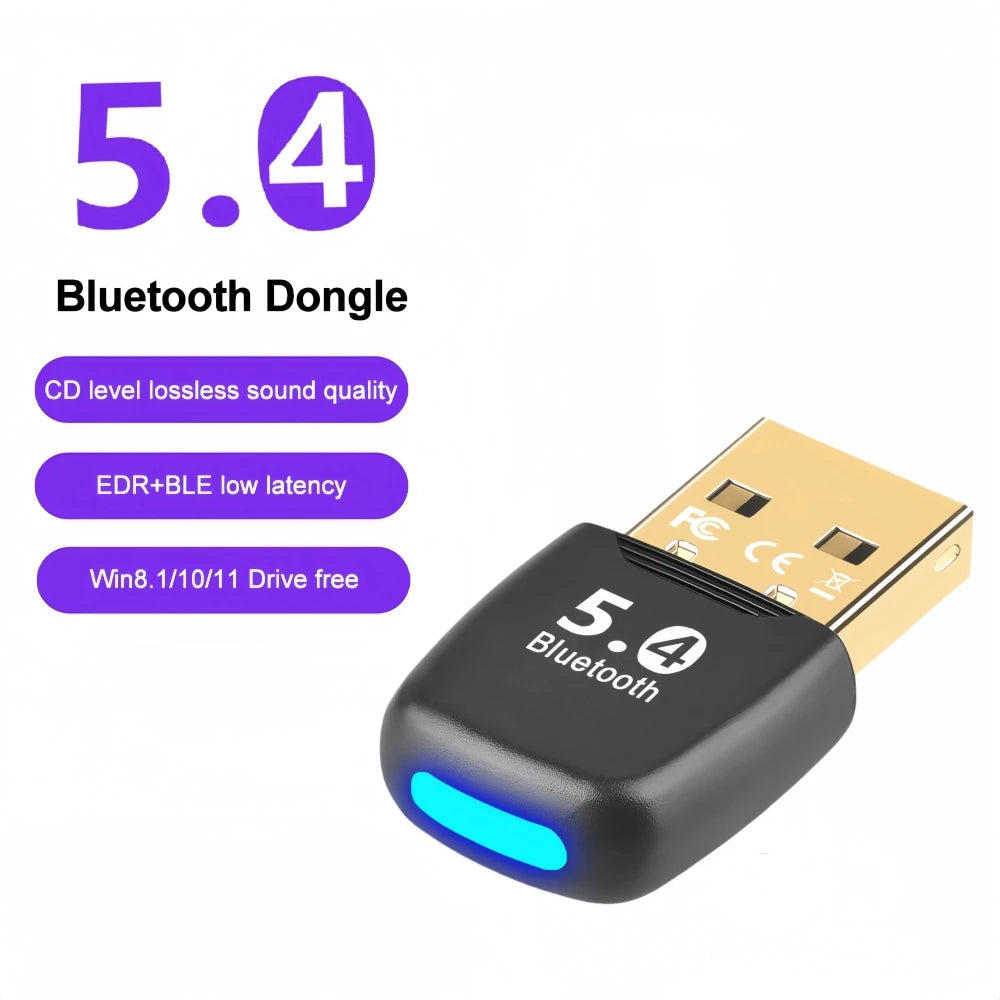 Bluetooth Adapter USB Bluetooth 5.4 for PC Dongle Adaptador Wireless Mouse Keyboard Music Audio Receiver USB Transmitter