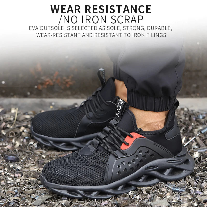 Work Safety Shoes Men Lightweight Indestructible Work Sneakers Security Steel Toe Shoes Safety Protective Boots Roofing Shoes