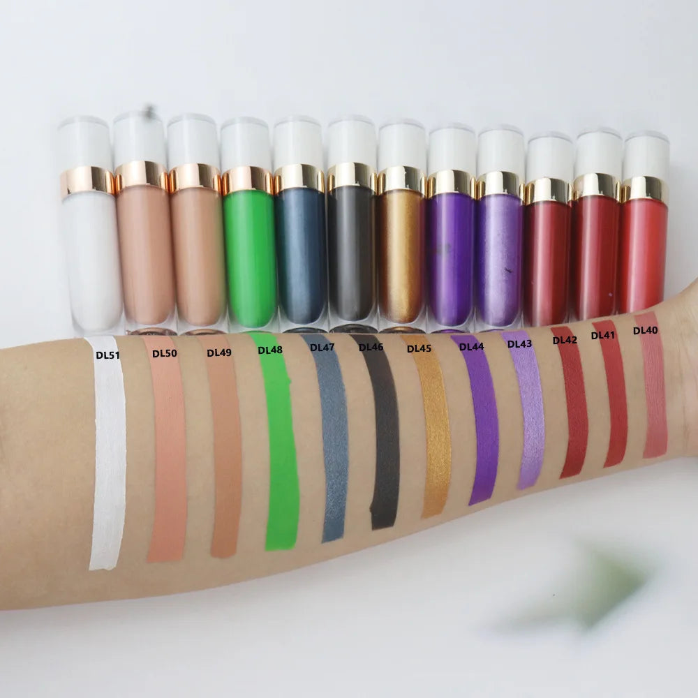 Liquid Lipstick Waterproof Private Label Makeup Lip gloss Rose Rouge Silk Liptint Matte Sexy Red White Lip Stain Lipgloss Bulk