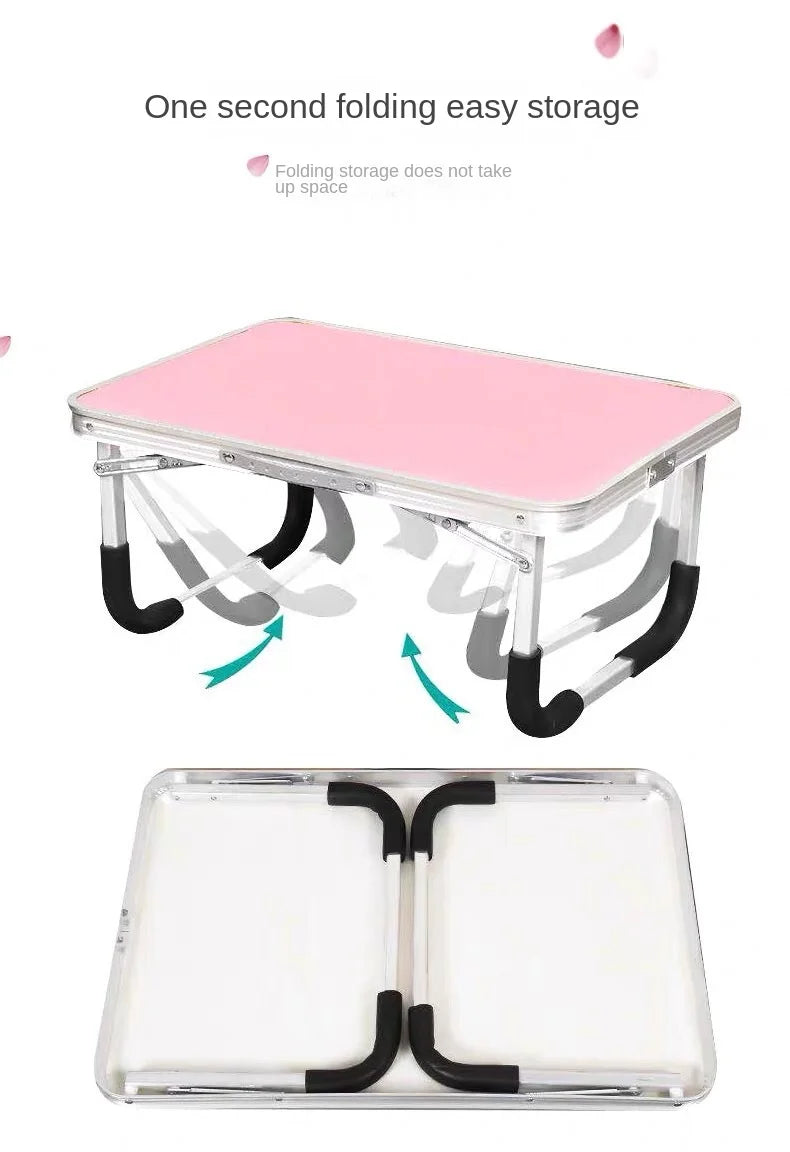 Aluminum Alloy Foldable Computer Table Wooden Lazy Dormitory Learning Folding Bed Outdoor Folding Table