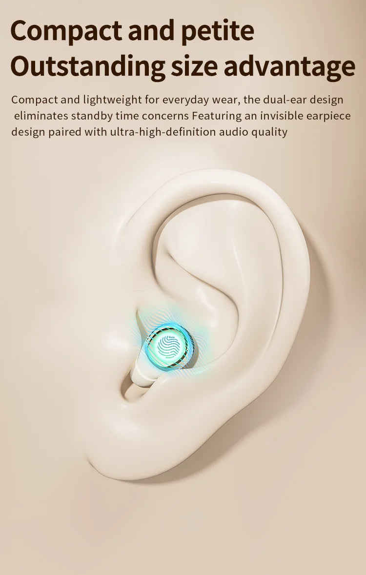 Wireless Bluetooth Earbuds Dual 2-in-1 In-ear for Sleep Running Sports Long Battery Life Couple Set