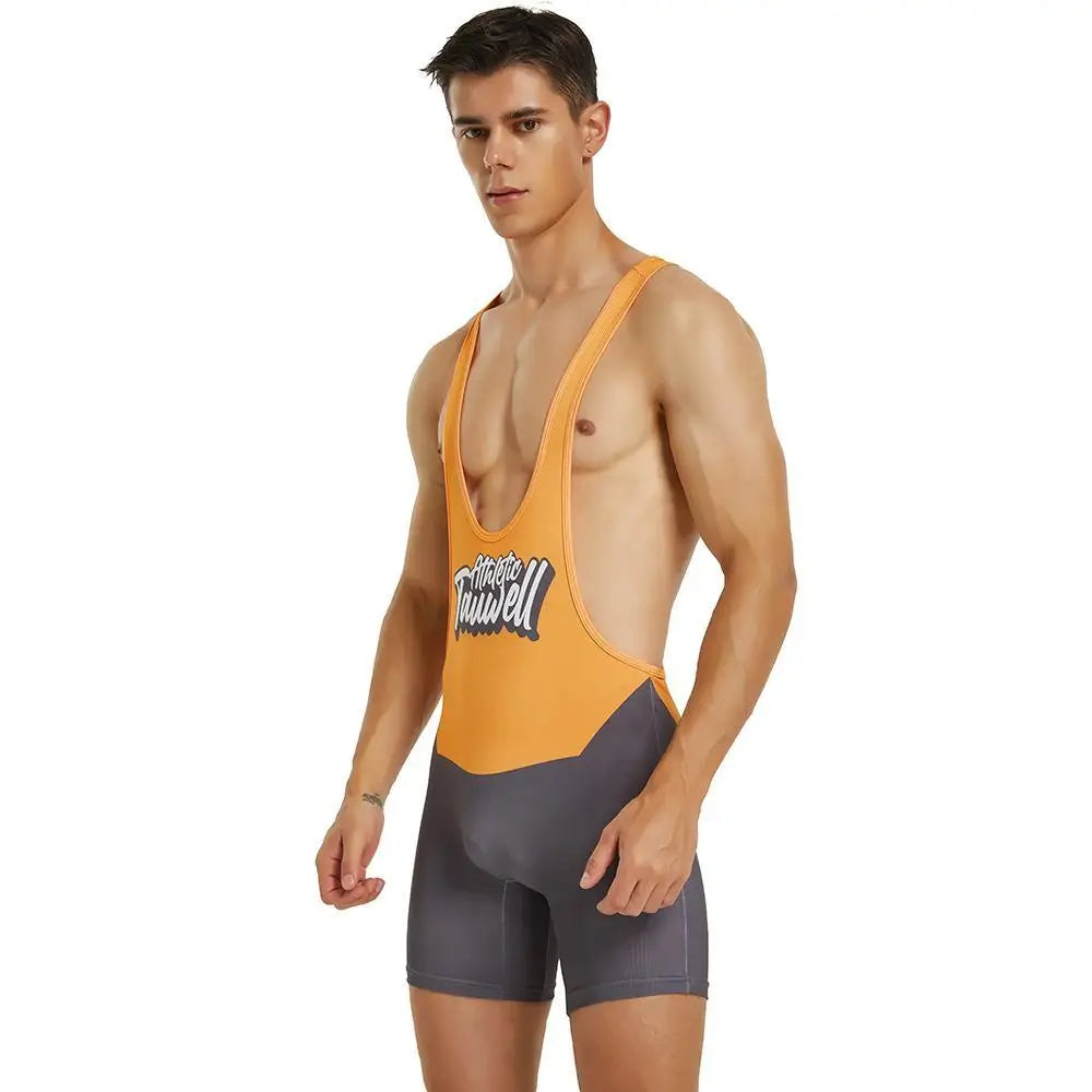 SEOBEAN Mens Undershirts Bodysuit Wrestling Singlet Fitness Workout One-piece Vest Bodywear Underwear Bodybuilding Jumpsuit