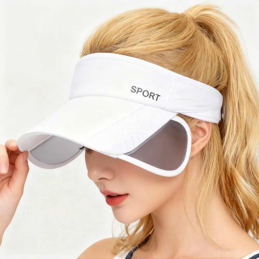 Summer Sun Protection Empty Top Hat Women's Leisure Cycling Retractable Brim Sunscreen Hat Outdoor Sports Sun Hats