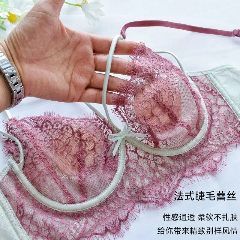 Lingerie Sexy Dentelle Ensemble, Ultra Fin Style Français, Bonnet Confort Anti Affaissement, Respirant Tailleur Confortable pour