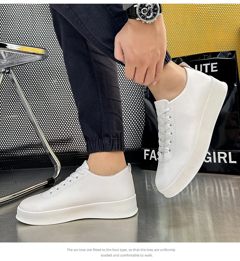 Men's Shoes Spring/Autumn Casual Sports Shoe Lace Up Man Shoe White Sneakers Shoes for Men