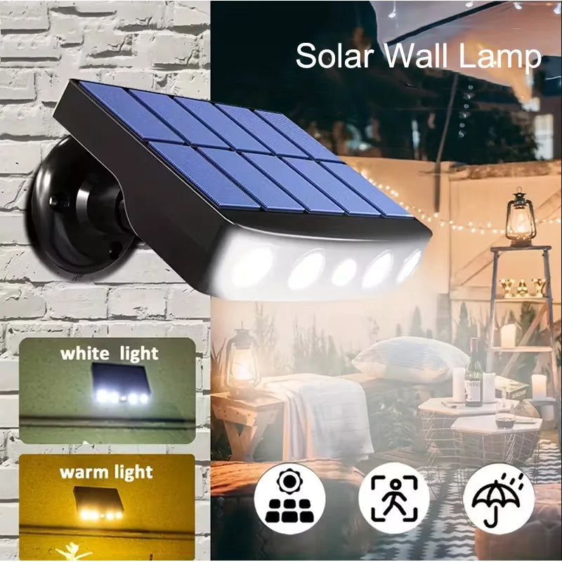 4 LED Powerful Solar Security Lights Outdoor Decor Sensor Motion 3 Modes Street Waterproof Lamp Wall Night Work Light for Garden