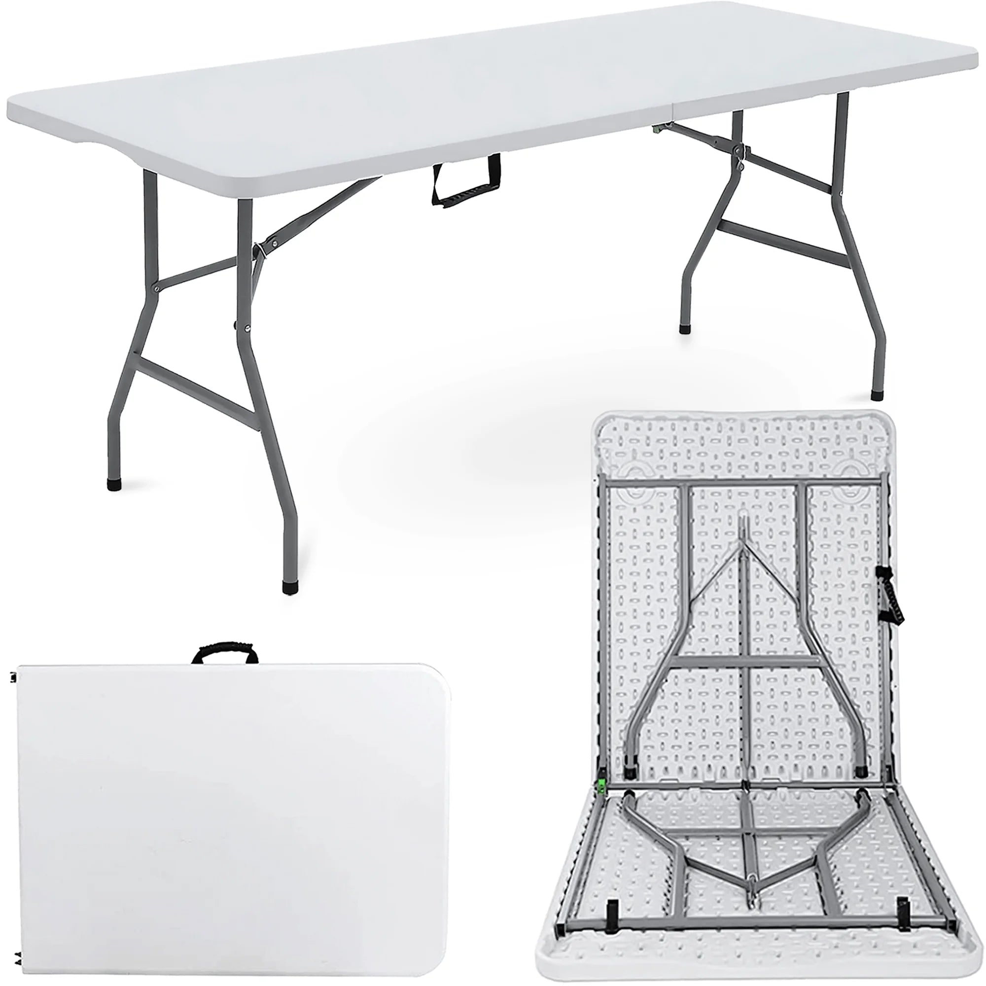 Portable foldable 4/6-foot garden dining table, heavy-duty folding table for dining, indoor and outdoor multifunctional picnic