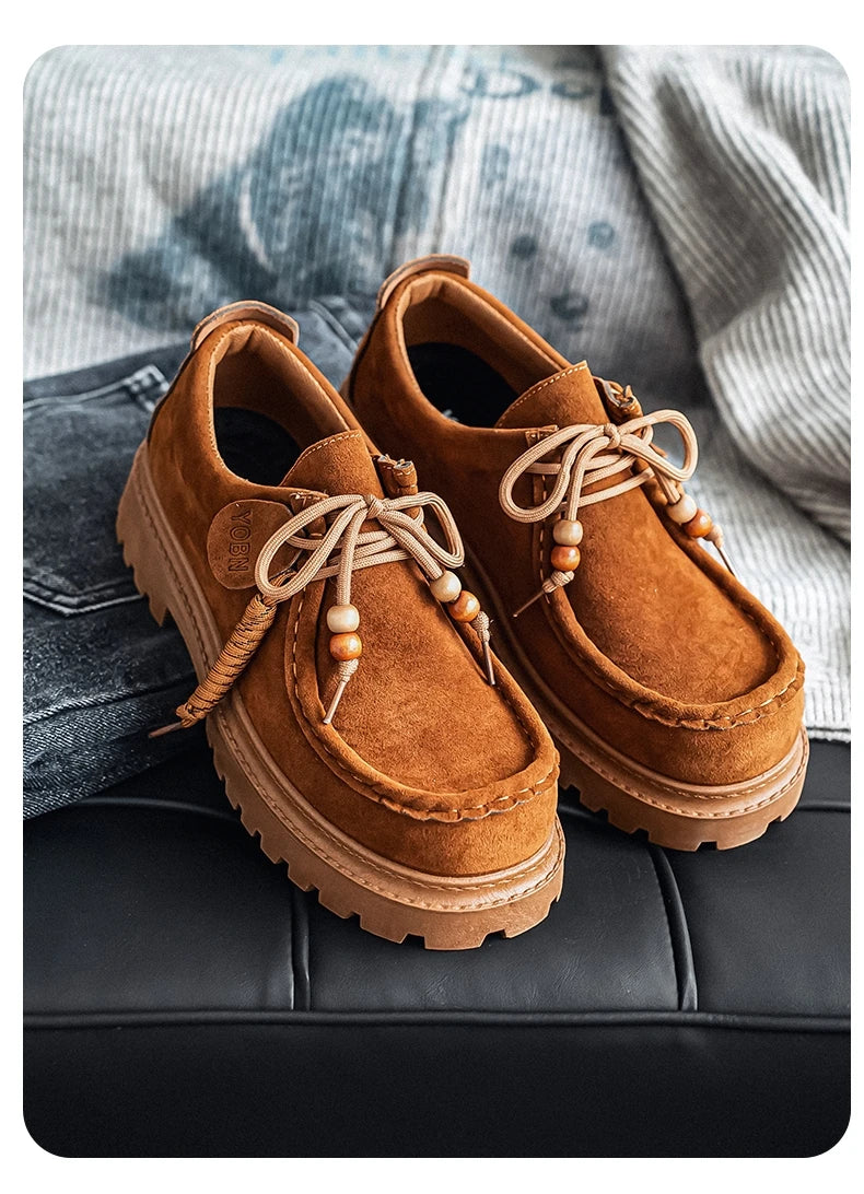 Men's Wide Toe Barefoot Shoes Classic Retro Casual Shoes Lightweight Outdoor Sports Walking Shoes Brown Thick Soled Work Shoes