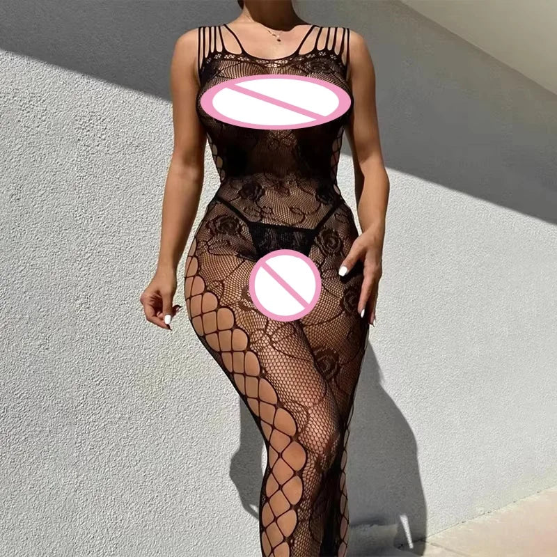 Lingerie without underwire, Body stocking for women, sexy intimate wear with strapless cups, open - back, see - through