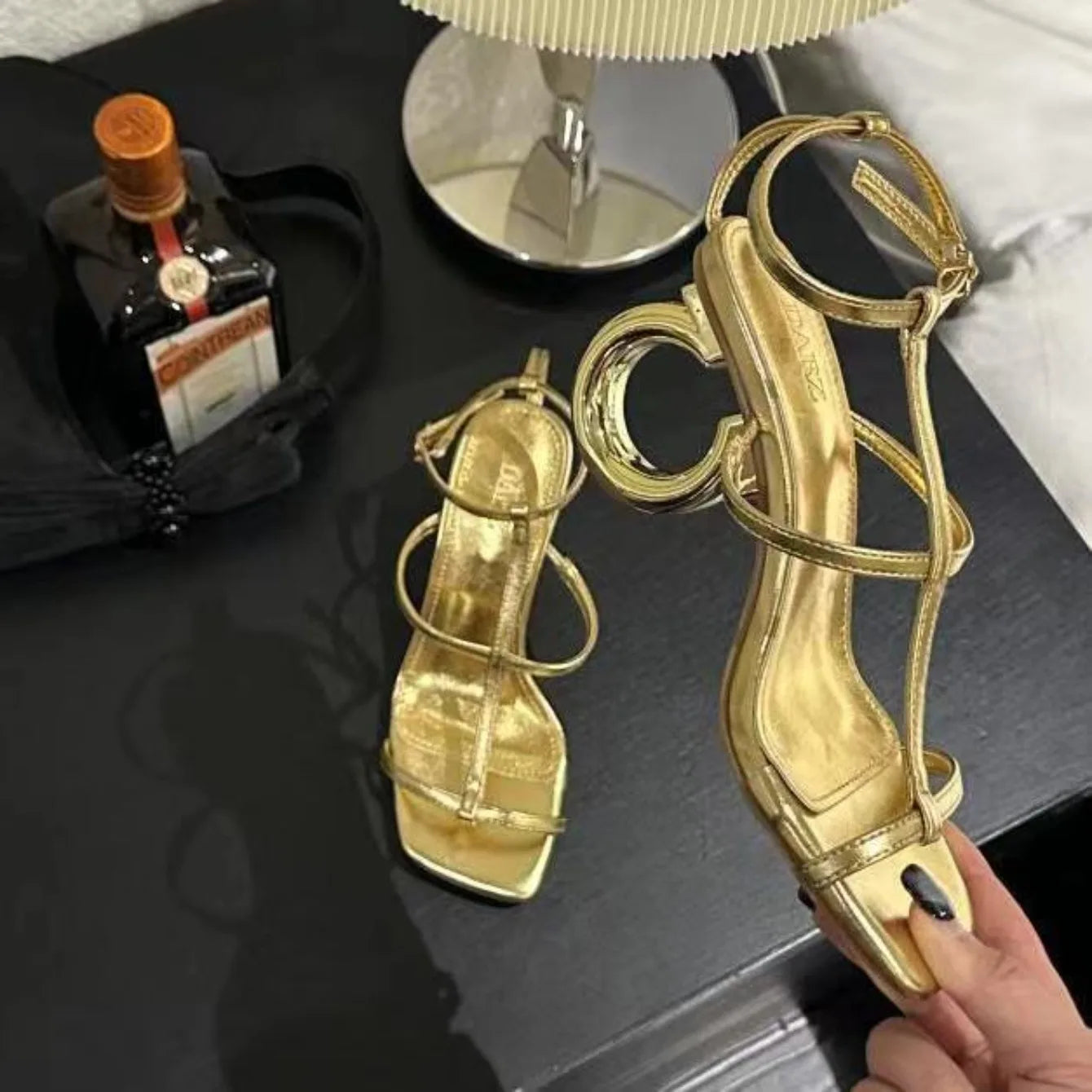 Shoes for Women Heel  Sandals  Luxury Designs Sandals Ankle Buckle Strap Clip Toe Roman Casual Beach Shoes Summer Ladies Heels