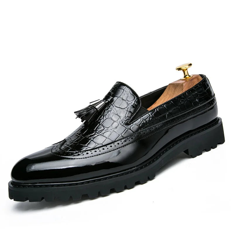 Fashion Shoes Office Shoes Slip-on Shoe Mens Leather Shoe Berathable Moccasins Fringed Men Shoes 2025 New Zapatos Para Hombres