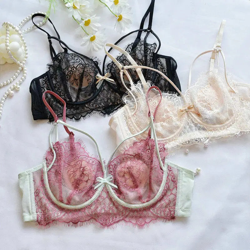 Lingerie Sexy Dentelle Ensemble, Ultra Fin Style Français, Bonnet Confort Anti Affaissement, Respirant Tailleur Confortable pour