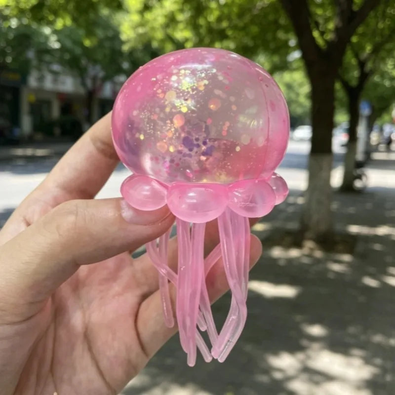 Needoh Jellyfish Maltose Squishy Toy Soft Colors Cute Jelly Fish Modeling Stress Relief Relax Fun Toy for Friends Gifts