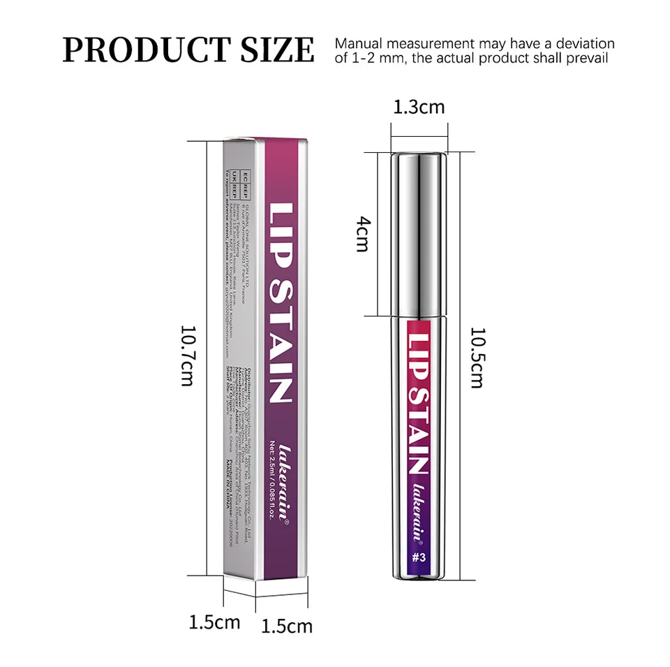 Peel Off Lip Stain Gloss 3 Colors Long Lasting Waterproof Non-stick Cup Lip Glosses Transfer Proof Natural Pink Lip Stain Makeup