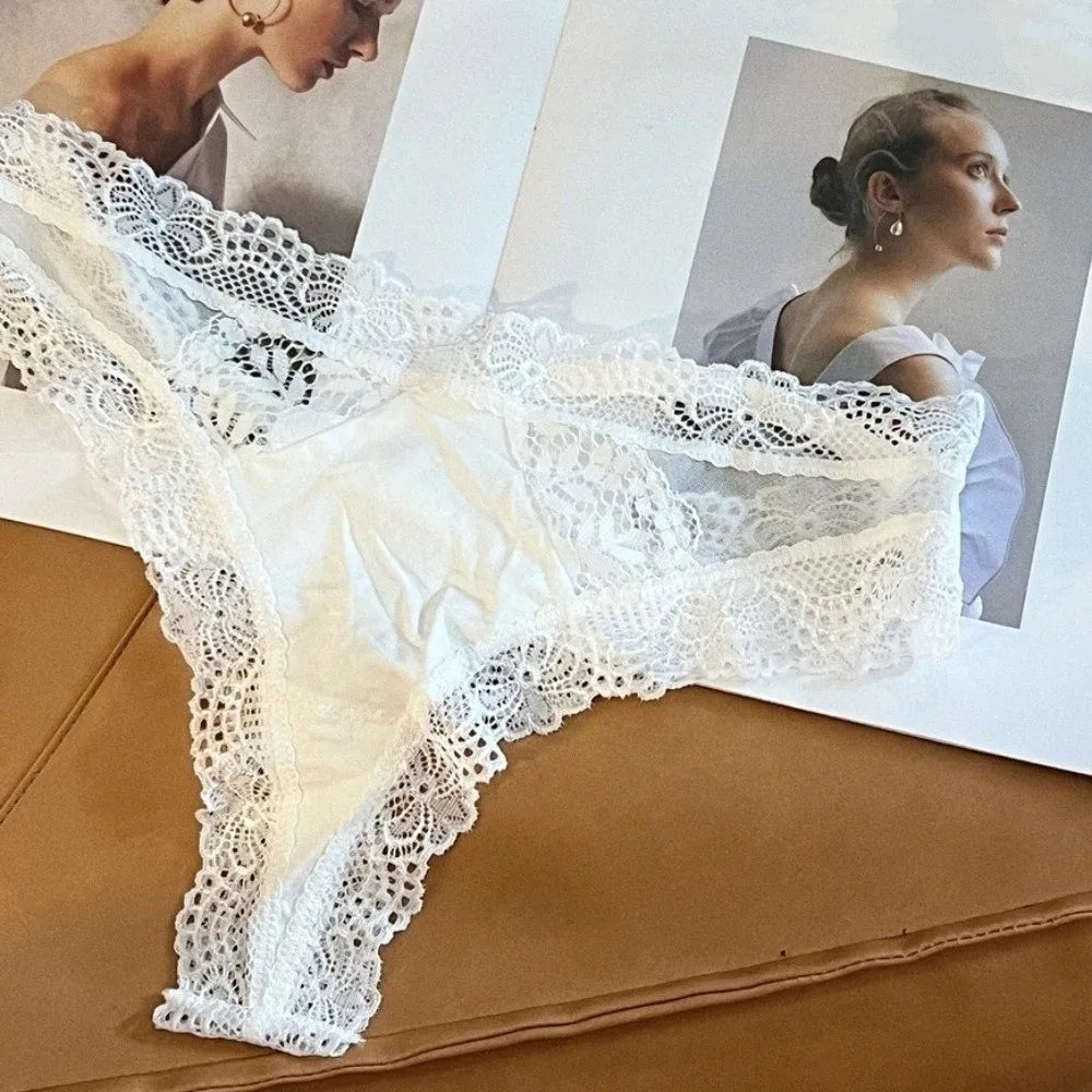 Lingerie Hollow Underwear Women Low Waist Breathable Lady Panties Seamless Briefs Lace Thong Girl Lady