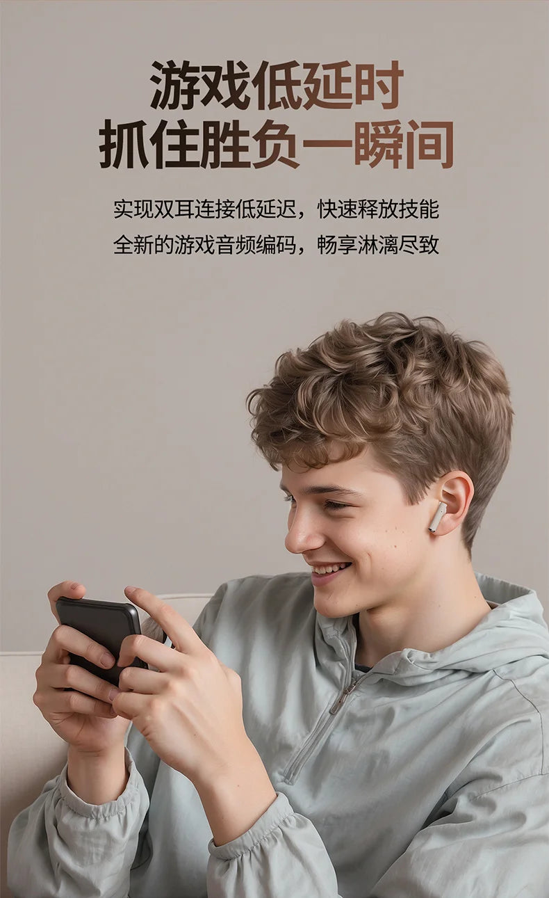 Bluetooth 5.4 vintage fashion wireless earphones, suitable for laptops, tablets, smartphones, and sports fitness, with LED displ