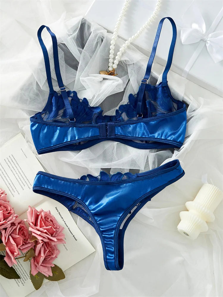 Lingerie Women Set Ultrathin Bra Briefs Set Push Up Bra Sexy Lingerie Female Underwear Seductive Lenceria set Intimate Underwear