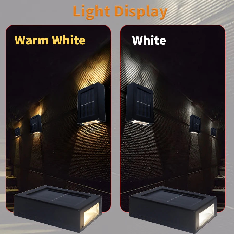 Solar Up and Down Spot Lights Outdoor Street Wall Light Waterproof Solar Lamp For Garden Street Balcony Yard Porch Decorative