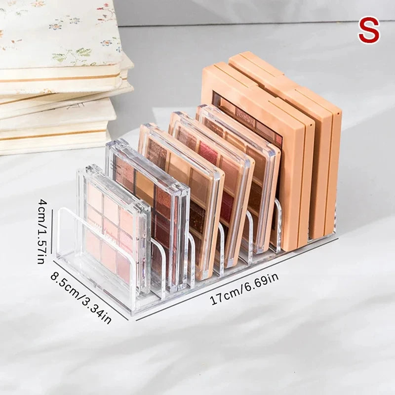 7-Compartment Desktop Makeup Storage Box Plastic Organizer for Cosmetics Blush Eyeshadow Display Tray