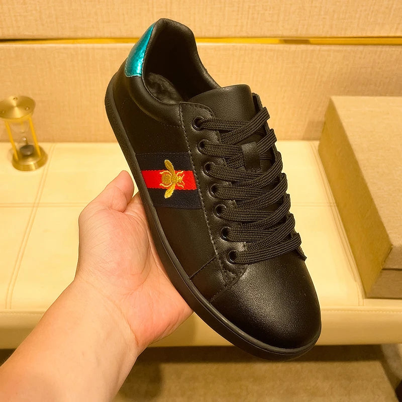 Original Walking Shoes for Men Trendy Flat Comfortable Outdoor Fashion Leather Luxury Design Trendy Lace-up Sneakers for Man