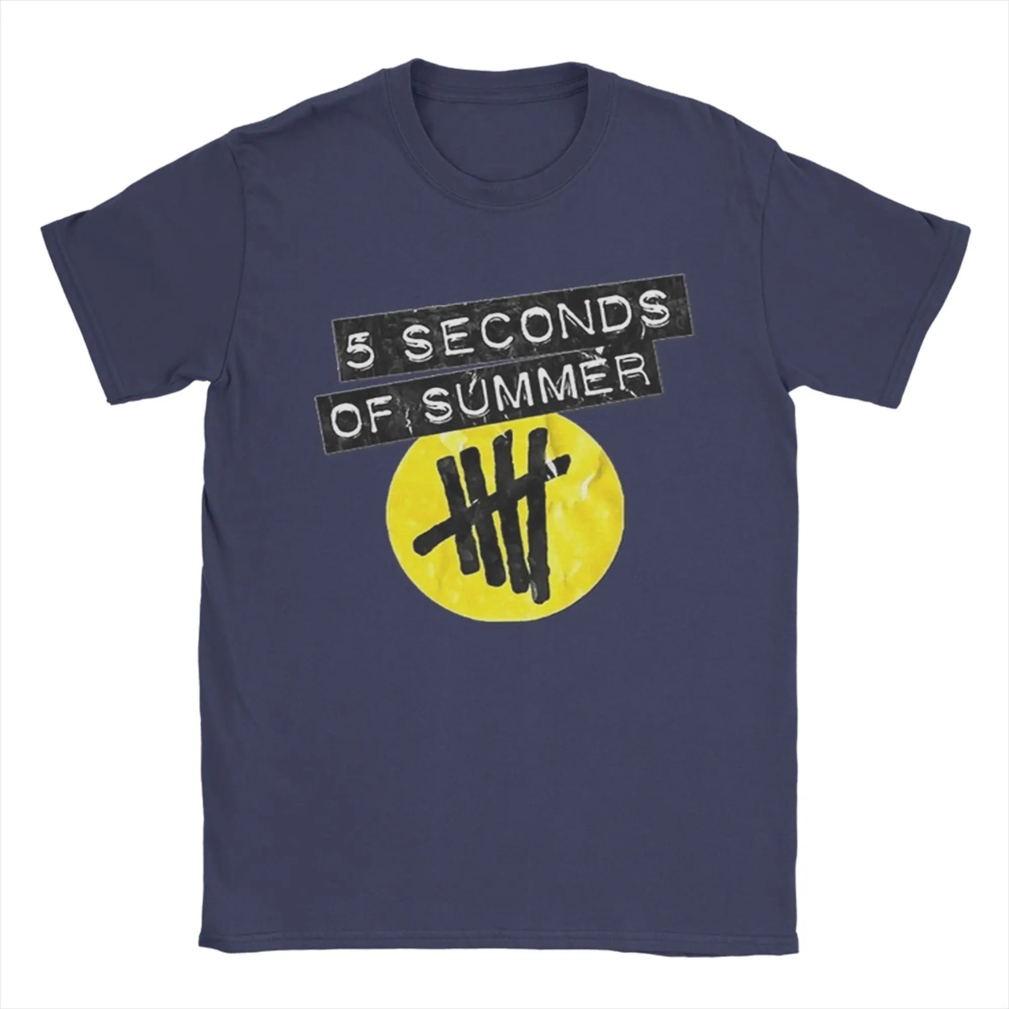 5 Seconds of Summer 5SOS Men's T Shirts  Fashion Tees Short Sleeve Crewneck T-Shirt Pure Cotton Gift Tops