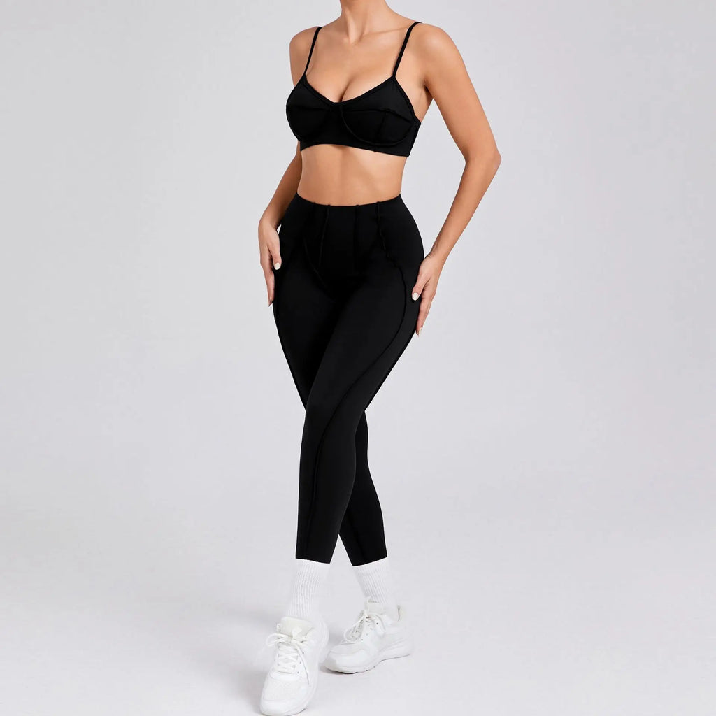 1/2 Pcs Yoga Bra Sets for Women Gym Suit Fitness Outfit High Waist Workout Leggings Activewear