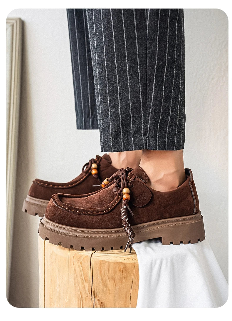 Men's Wide Toe Barefoot Shoes Classic Retro Casual Shoes Lightweight Outdoor Sports Walking Shoes Brown Thick Soled Work Shoes