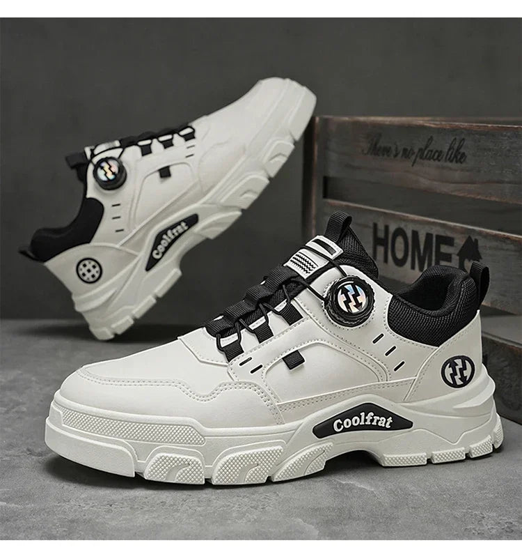 New Men's Shoes Low-top Rotating Buckle Sports Casual Trendy Outdoor Waterproof Work Shoes EVA Sole Rubber Zapatillas Hombre