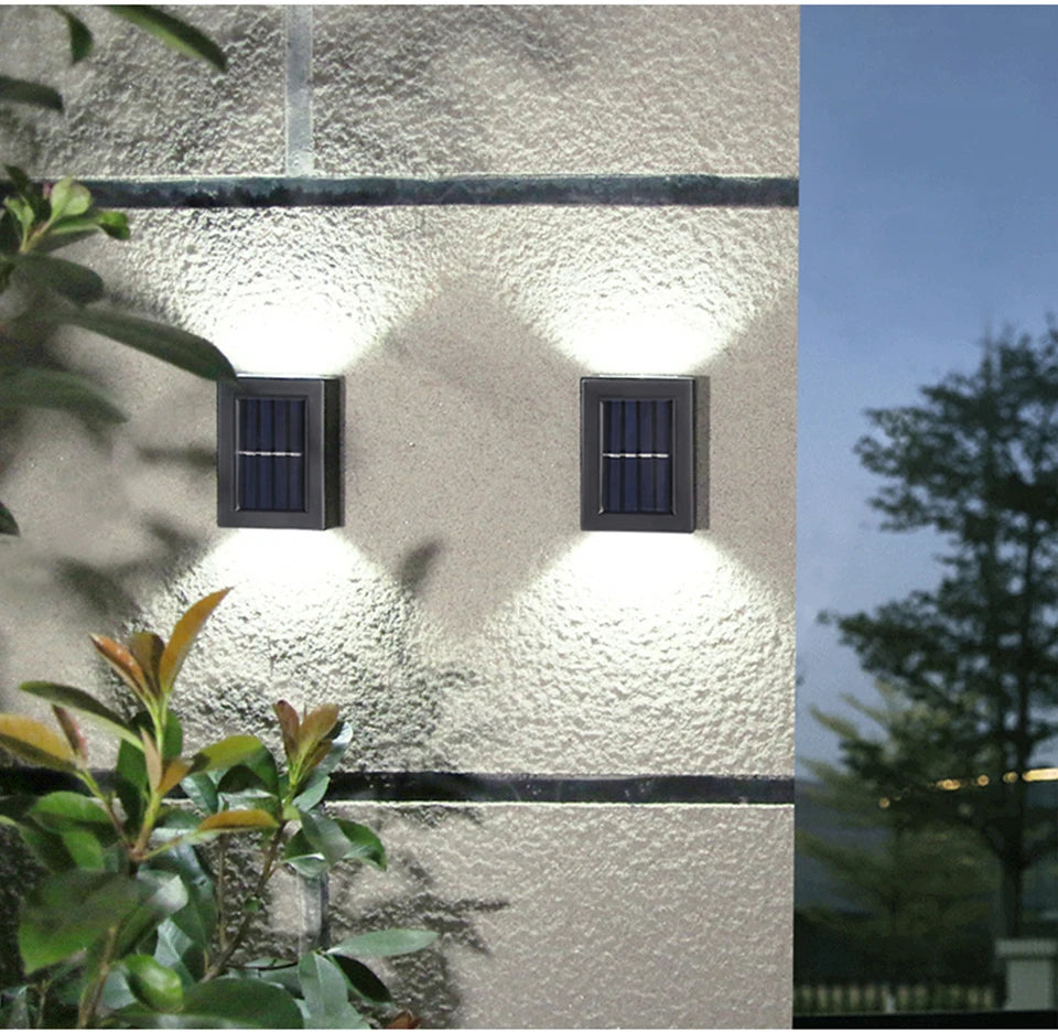Solar Up and Down Spot Lights Outdoor Street Wall Light Waterproof Solar Lamp For Garden Street Balcony Yard Porch Decorative