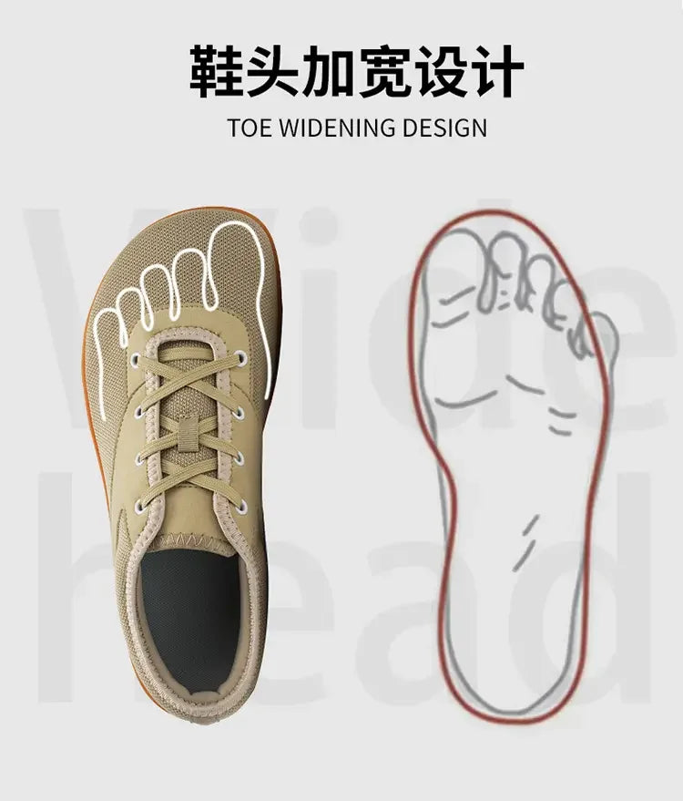 Men's barefoot walking shoes with wide toe and scattered minimalist shoes, suitable for gyms, driving offices.